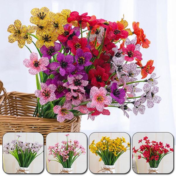 

decorative flowers & wreaths 5 head plastic violet artificial flower fake plant home garden el room party decoration year wedding bouquet sc