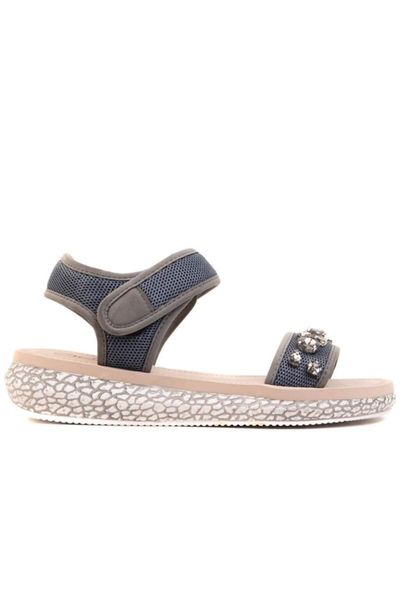 

sandals -gray color strass, Black