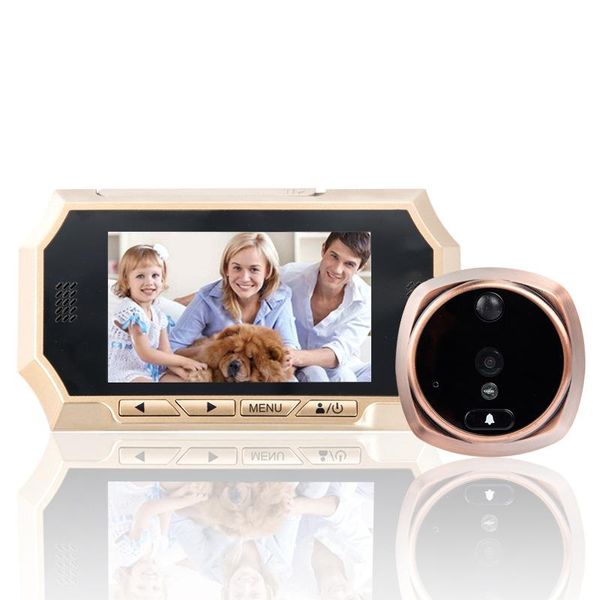 

doorbells 4.3 inch lcd digital door peephole viewer pir motion sensor hd doorbell ir night vision po audio video security camera