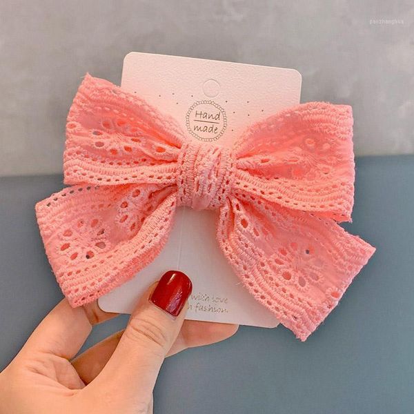 

hair accessories ncmama hollow fabric bows kawaii clips for girls kids cute baby barrettes bowknot headwear korean fashion1, Slivery;white