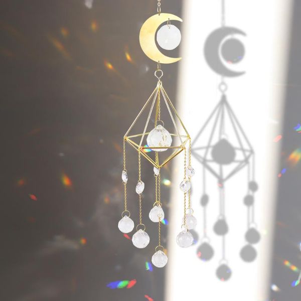 

decorative objects & figurines lighting ball pointed bead flower moon prism crystal wind chime jewelry decor sun hanging metal ornament