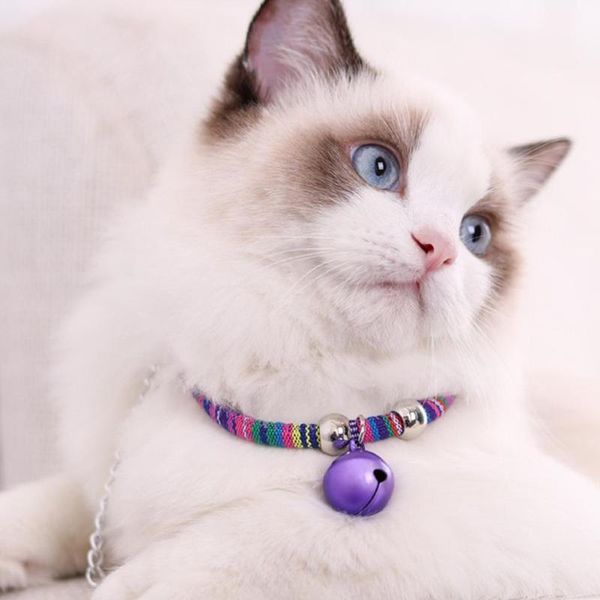

cat collars & leads adjustable metal collar with cute bell for small pet dog supplies