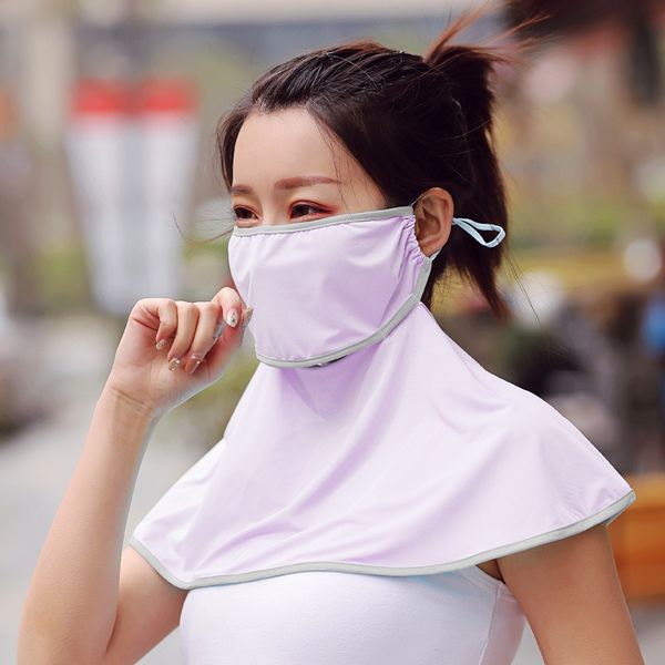 

women's driving riding summer sunshade full face and neck lightweight breathable sunscreen ice silk mask