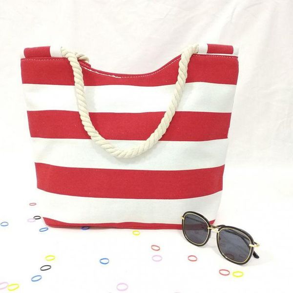 

evening bags 2021 beach tote bag fashion lady canvas large capacity striped shoulder handbag shopping