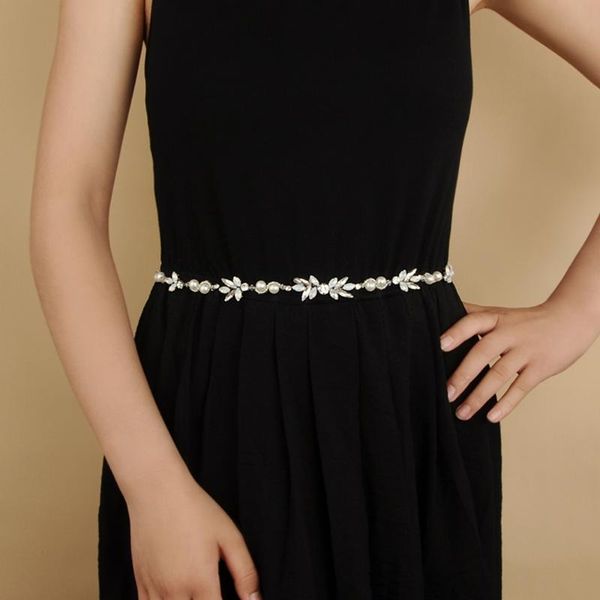 

wedding sashes trixy sh132 bridal belts with pearls rhinestone sash belt for the bride bridesmaid accessories thin, White
