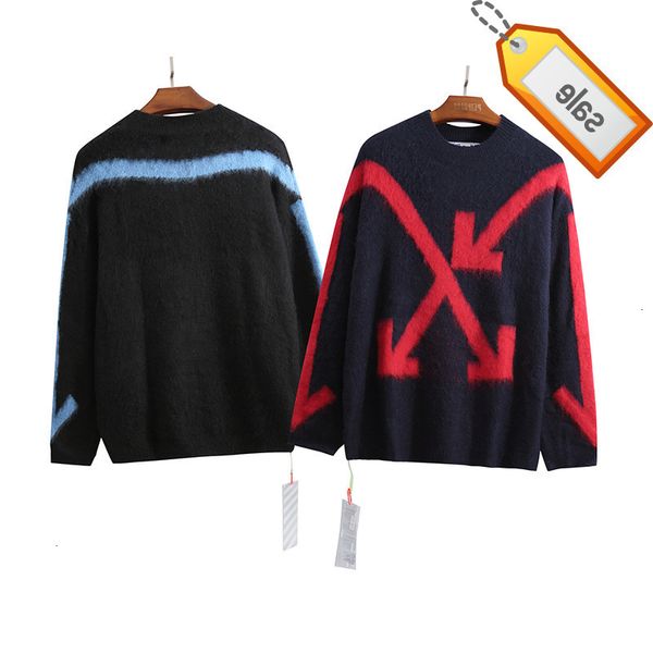 

indicator white off arrstyle style mohai maogao street fashion brand men's and women's sweater, Black