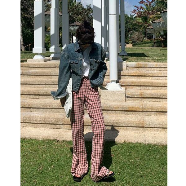 

women's pants & capris red bell-bottom long flare women high waist outfits for clothing harajuku korean fashion vintage wide leg pant, Black;white