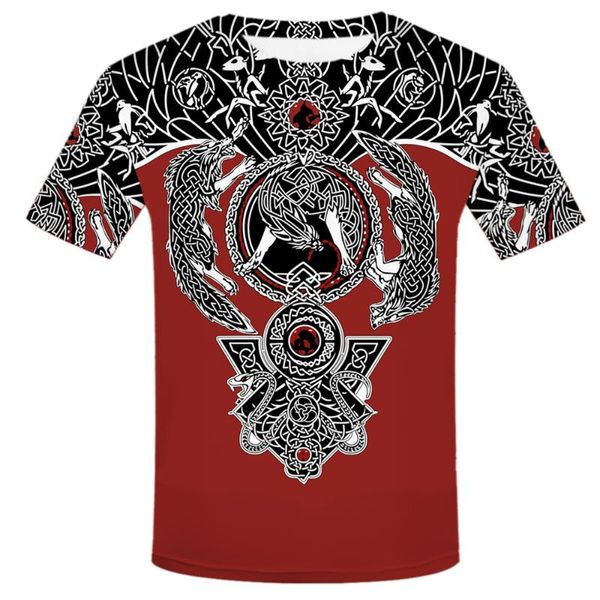 

men's t-shirts 2021 fashion symbol tattoo viking harajuku 3dprint short sleeve streetwear men women, White;black