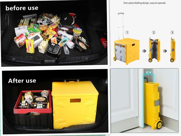 

car organizer trunk storage box folding plastic multi-function portable tail