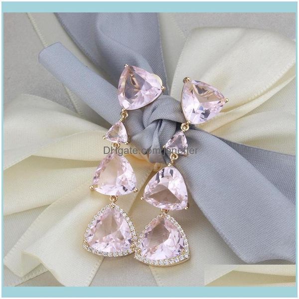 

charm jewelrystraight copper plating feeling pink transparent simple fashion earrings aessories drop delivery 2021 yidnm, Golden