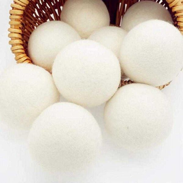 

6cm wool dry ball premium reusable natural fabric felt balls reduce static helps dry clothes in laundry quicker laundry ball sea shipping da