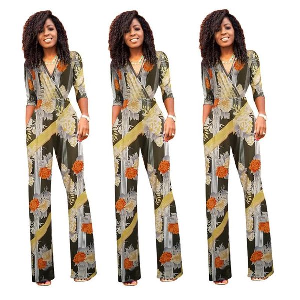 

women's jumpsuits & rompers casual half sleeve print jumpsuit, Black;white