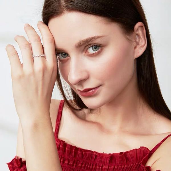 

multi color matching fashionable and simple s925 pure silver ripple japanese and korean fan'er women's ring of freight