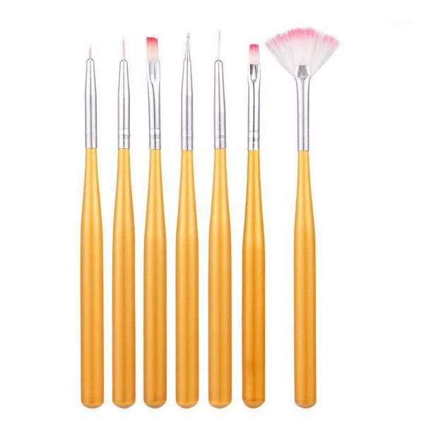 

7pcs/set nail tools art brush polish brushes white patinting pens for gel uv design manicure set products1