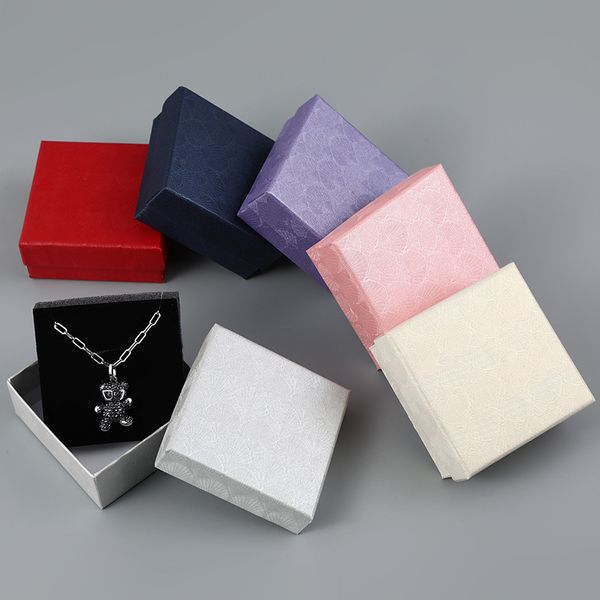 Caixa de jóias de papel broches caixas de presente para colar brinco anel jóias conjuntos de jóias exposição de embalagem 8 * 8 * 3.5cm Zyy1089