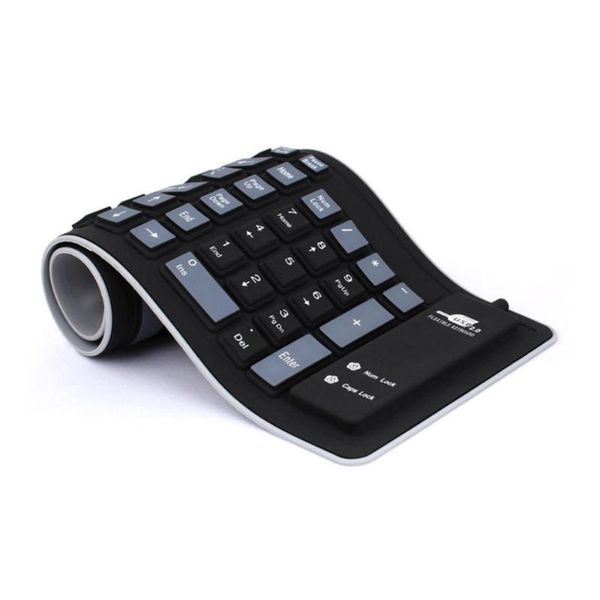 

keyboards portable foldable silent usb silicone keyboard wired flexible soft waterproof roll up silica gel for pc laptop