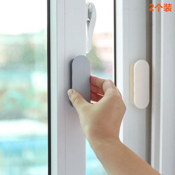 

hooks & rails door handles perforated-window sticky closet drawer sliding auxiliary 2 packs