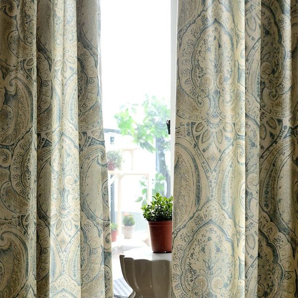

curtain & drapes totem modern european-style for living room and bedroom curtains simple polyester cotton printed french tulle