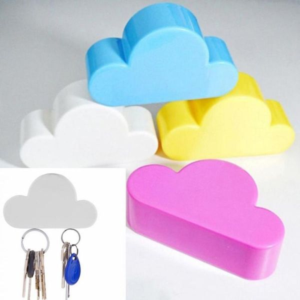 

hooks & rails cloud shape magnets wall key holder keys securely pink/yellow