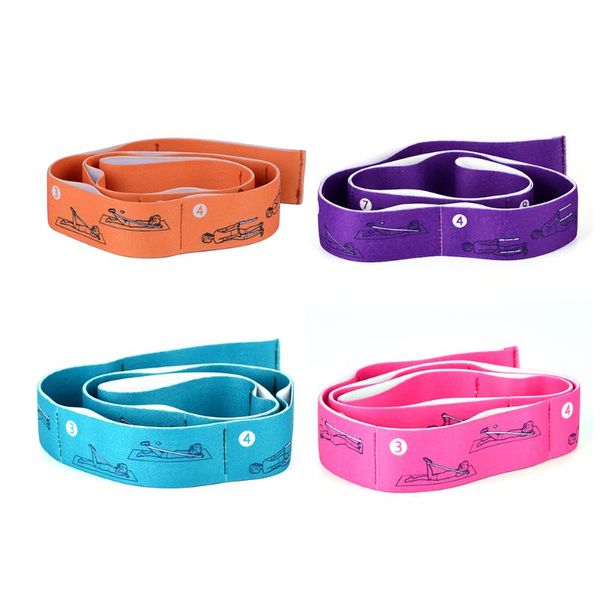 

8-loop elastic yoga pull strap stretching band fitness resistance bands