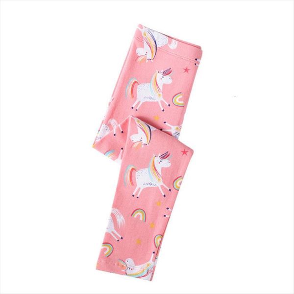 

baby girls leggings print unicorn rainbow cartoon kids casual children pants, Blue