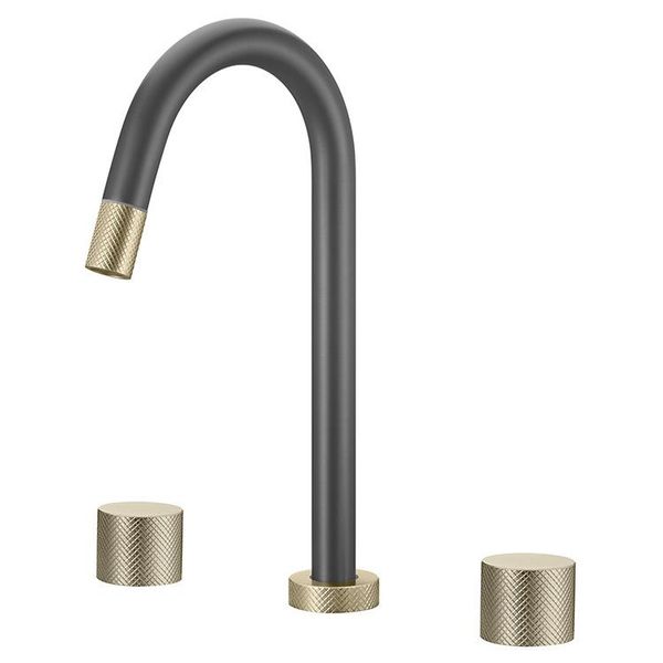 

luxury artistic brass bathroom sink faucet 3 holes 2 handles copper basin mixer fashion cold water tap faucets
