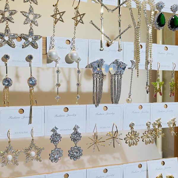 

dangle & chandelier 12 pairs/lot fashion bridal jewelry cubic zircon party earring for girls and women wholesale only, Silver