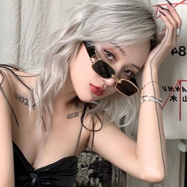 

sunglasses trend small frame for women luxury designer streetwear party gift eyeglasses thick hip hop female eyewear uv400, White;black