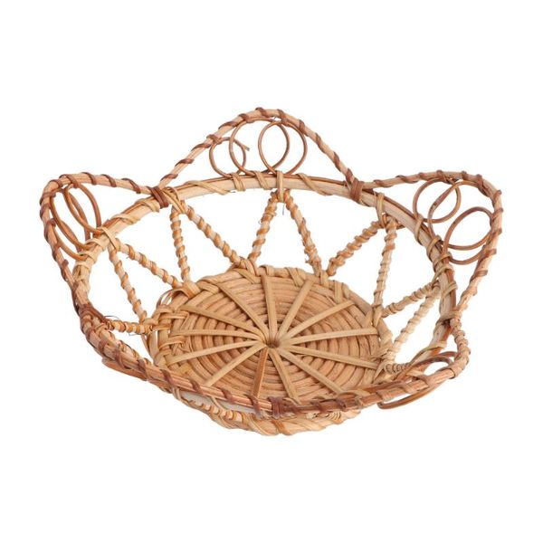 

storage baskets 1pc rattan woven fruit basket simple home party khaki