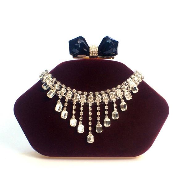 

diamond tassel velvet handbag single shoulder cross body evening bag banquet bags bride clutch purse dress lady wallet