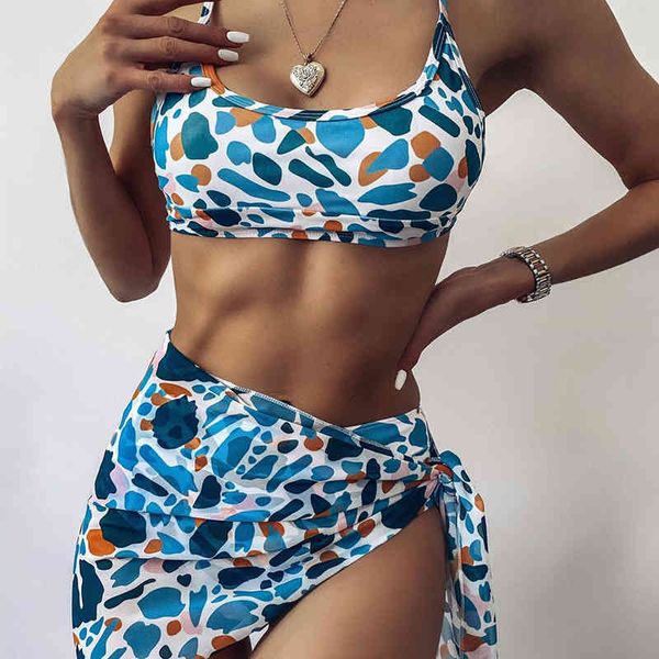 

2021 mh three piece bikini swimsuit high waist split swimsuit, White;black