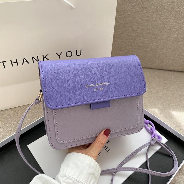 

evening bags contrasting color mini bag female 2021 fashion korean version one-shoulder messenger small square women crossbody