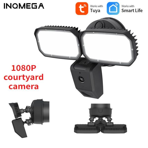 

cameras inqmega 2mp tuya courtyard camera double fill light day and night full color cctv humanoid detection 3000 lumens power