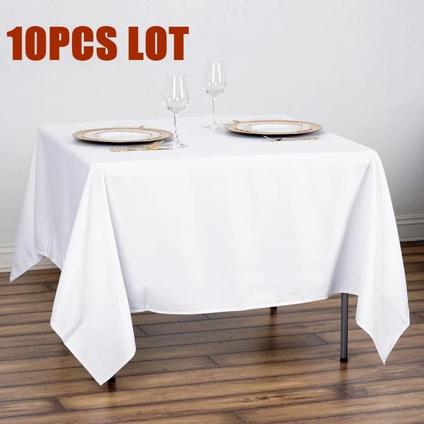 

table cloth 10pcs lot 60" 72" 90" tablecloth wedding white el cover overlay square polyester