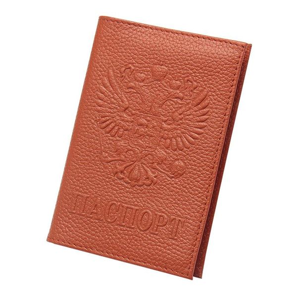 

card holders business travel cowhide genuine leather usa russia passport cover women men holder driver license wallet organizer, Brown;gray