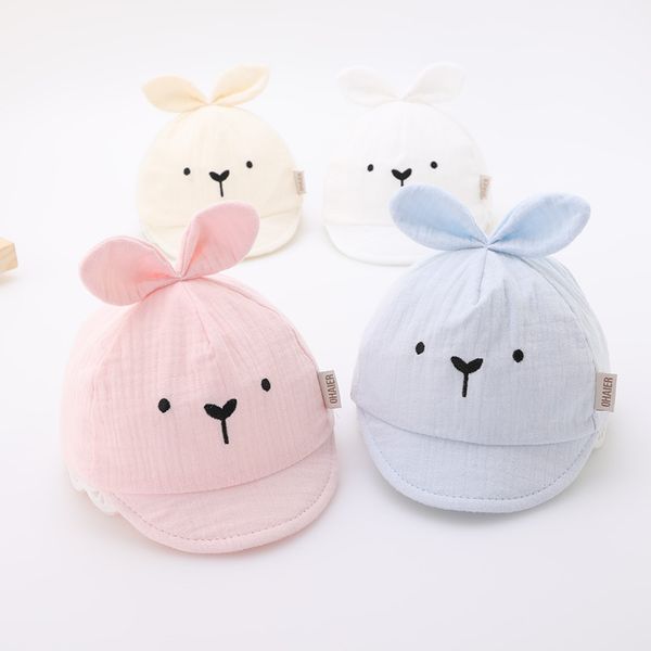 

newborn thin newborn baby cap spring summer infant male and female sun shading, Yellow
