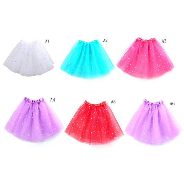 

summer kids baby star glitter dance tutu skirt sequin tulle toddler lace pettiskirt for girl children chiffon 6 color available skirts