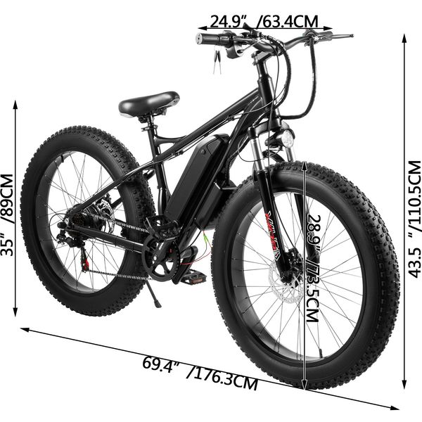 

sell [us stock]26inch 350w motor alloy fat tire electric bike snow ebike lithium battery, Silver;blue