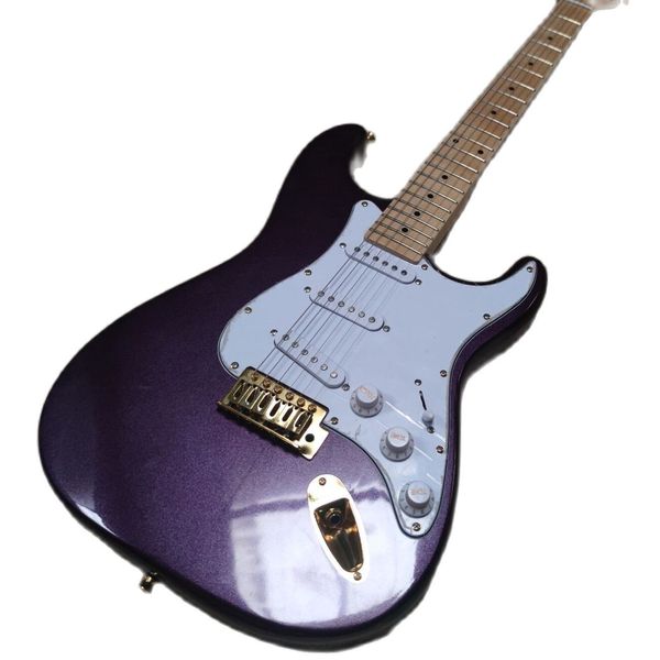 FP-ST1101 Высококачественная электрическая гитара, верхний клен, профессиональный игровой инструмент, фиолетовый, твердый, белый, заводской настроен