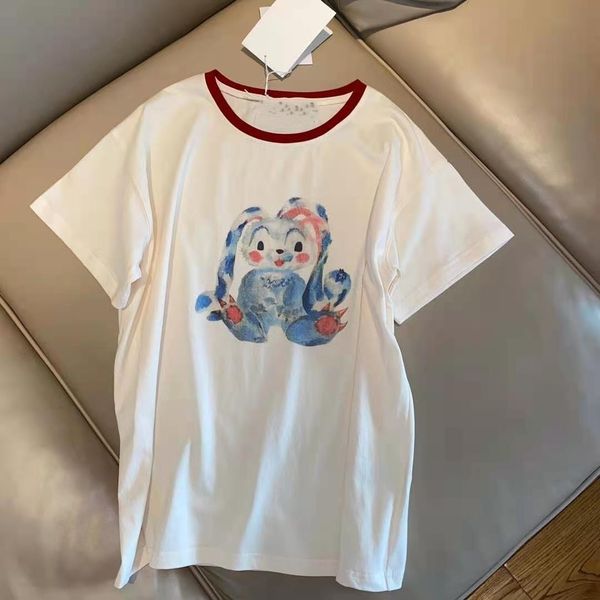 

brand t-shirt animal we112021 t-shirt summer new cute short sleeve ink painting skin friendly fashionable round neck top, Gray
