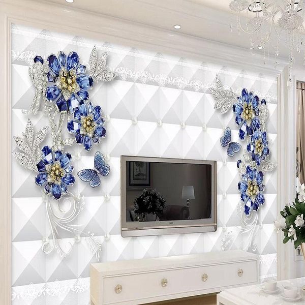

wallpapers custom large mural 3d wallpaper modern creative fashion jewelry flower geometric lattice bedroom tv wall decor deep 5d embossed