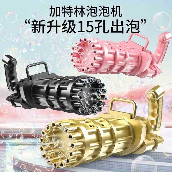 

gatlin bubble vibrate voice red children electric bubble gun 15 hole upgrade tiktok night market