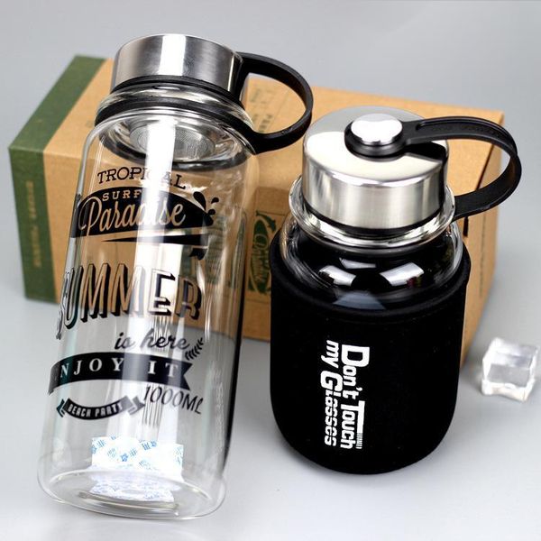 

wine glasses large capacity surf portable cup heat resistant glass mug creative outdoor sport tea coffee water bottle