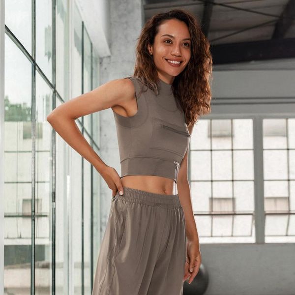 

running jerseys yeechop sports fitness tank women elastic band waist/foot quick dry pocket yoga shirts female streetwear pantalon femme, Black;blue