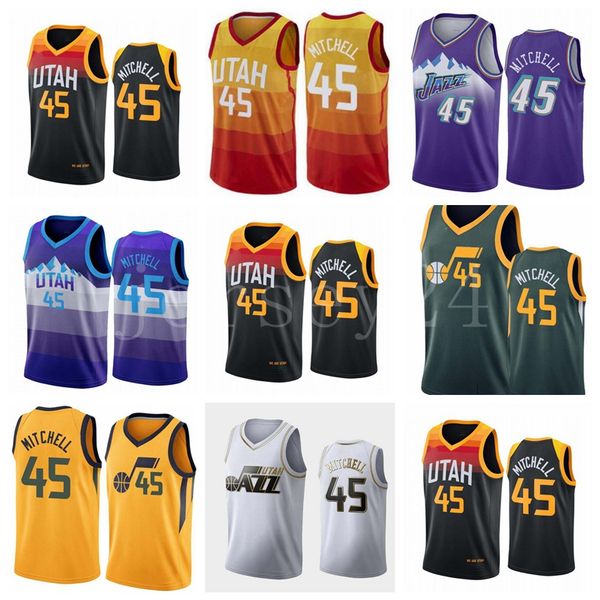 

basketball jersey donovan mitchell menutahjazz embroider jerseys., Black;red