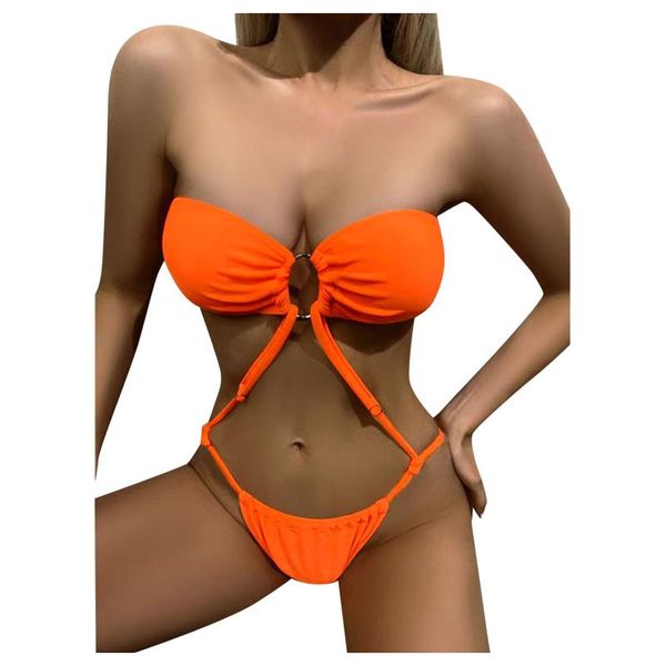 

women's swimwear swimsuit women one piece bikini push up bandage college style halter maillot de bain femme, White;black