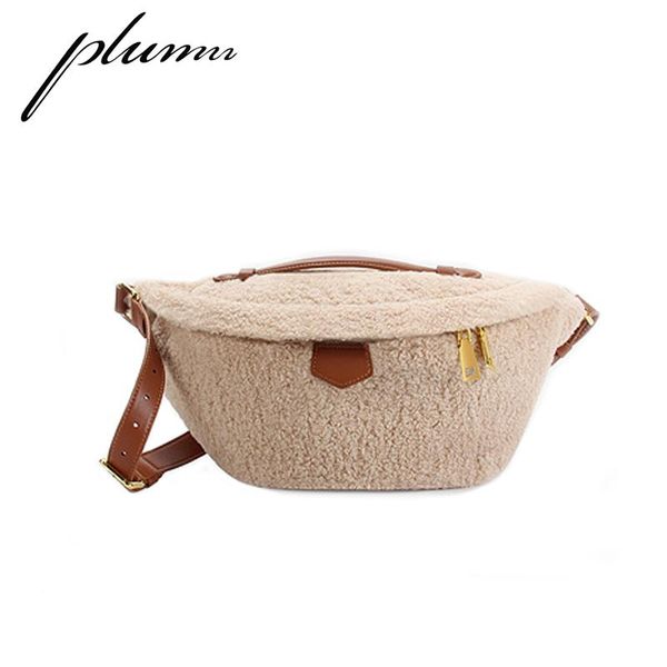 

plumn lamb waist bag crossbite chest women's one shoulder portable backpack bags