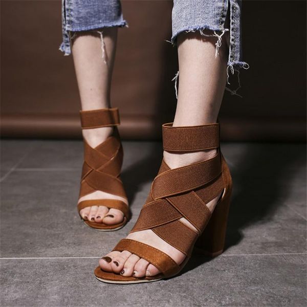 

corporis big size 35-43 fashion summer sandals elegant ladies prom shoes square high heels solid colors women 2021, Black