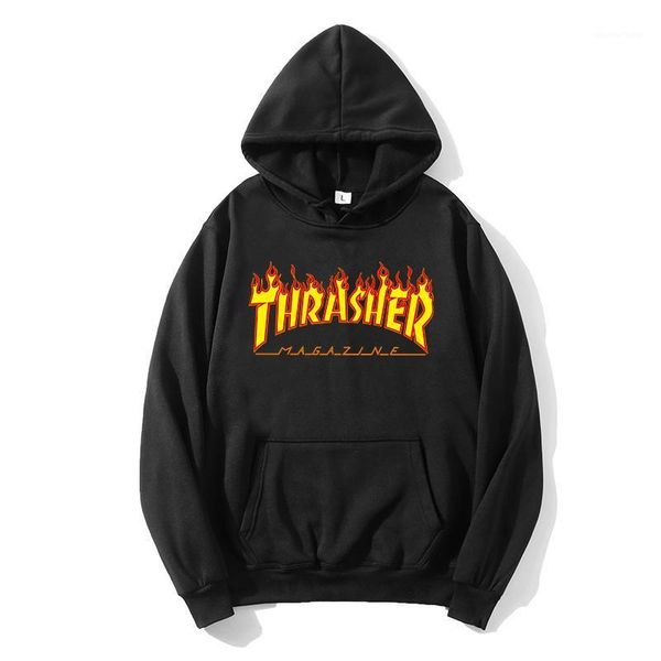 

men's women's casual print pullover hoodie hip hop fashion letter couple trend street sweatshirt hoodies & sweatshirts, Black