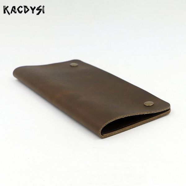 

wallets vintage crazy horse leather men wallet bifold money long clutch bag soft phone clips coin pocket, Red;black